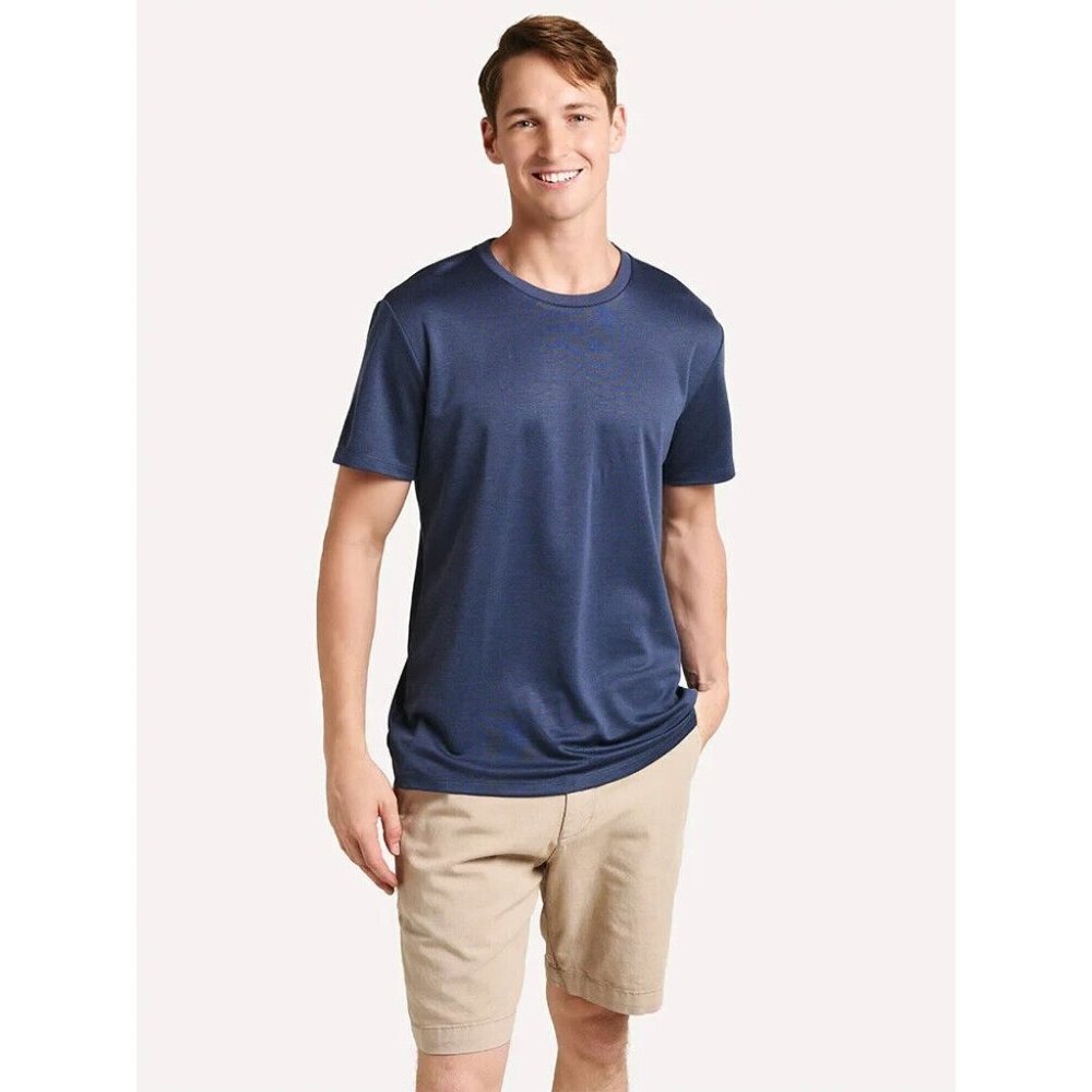 Mizzen + Main Mens M Shirt Blue Short Sleeve Soft Stretch Basic Luxe Tee